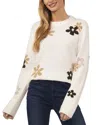 Cece Groovy Flower Pullover In White