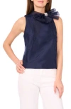 Cece Rhinestone Bow Top In Blue