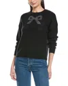 Cece Heatset Bow Pullover Sweater In Black