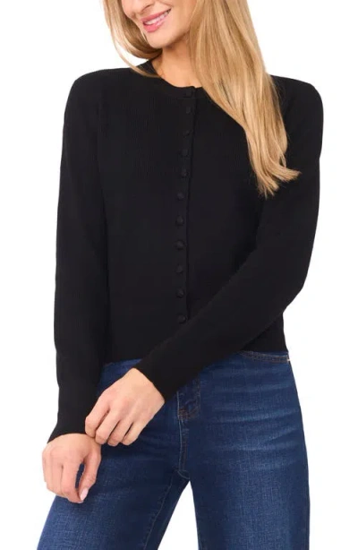 Cece Rib Cardigan In Black
