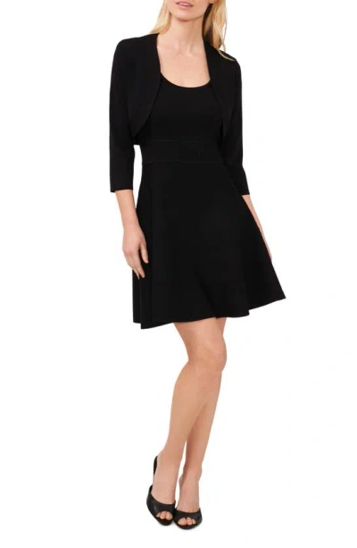 Cece Rib Detail Bolero Jacket In Rich Black