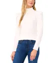 Cece Imitation Pearl Floral Embroidered Sweater In White