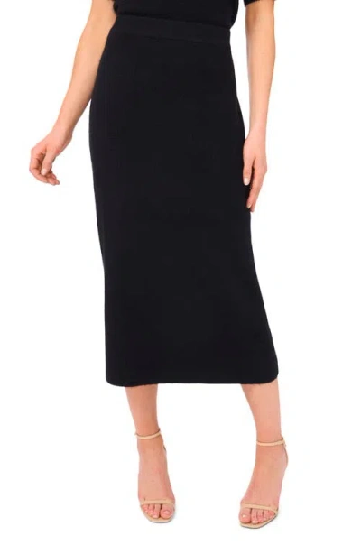 Cece Rib Sweater Midi Skirt In Black