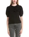 Cece Ribbon Applique Pullover In Black