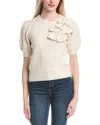 Cece Ribbon Applique Pullover In Neutral