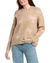 Cece Ribbon Jacquard Pullover In Brown