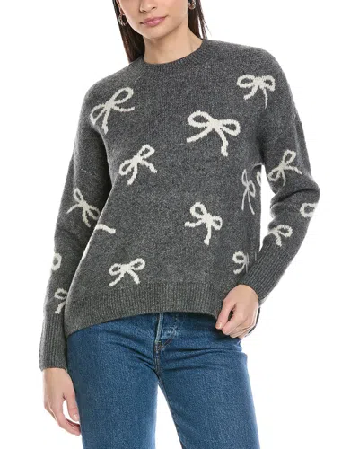 Cece Ribbon Jacquard Pullover In Gray