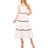 Cece Rickrack Trim Cotton Maxi Sundress In Ultra White