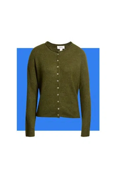Cece Roll Collar Cardigan In Green