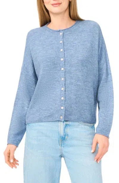 Cece Roll Neck Cardigan In Blue
