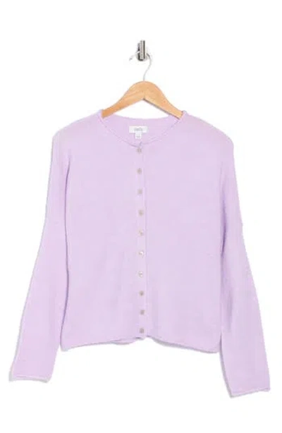 Cece Roll Neck Cardigan In Purple