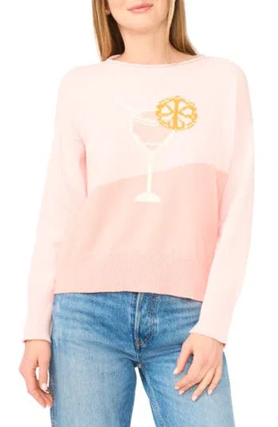 Cece Roll Neck Sweater In Pink