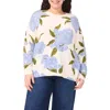 Cece Rosa Jubilee Celebration Floral Sweater In Blue