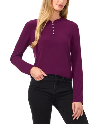 CECE ROUND NECK RUFFLE TOP