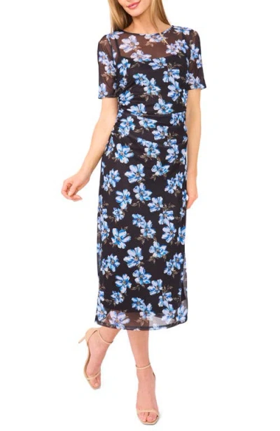 Cece Ruched Floral Midi Dress