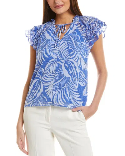 Cece Ruched Ruffle Blouse
