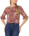 Cece Ruff Cuff Blouse In Multi