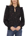 Cece Ruffle Blouse In Black