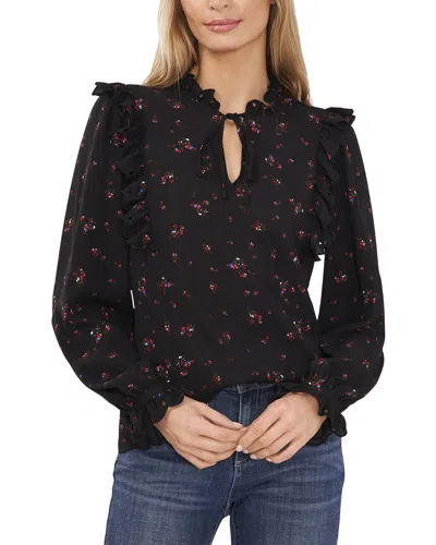 Cece Ruffle Blouse In Black