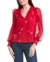 Cece Ruffle Blouse In Red