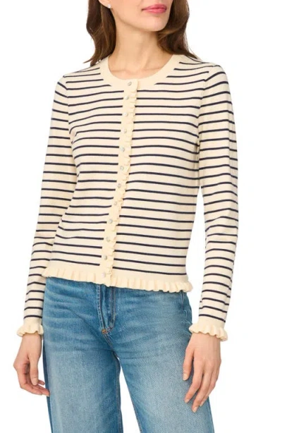 Cece Ruffle Cardigan In Neutral