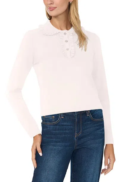 Cece Ruffle Collar Sweater In Neutral