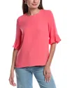 Cece Ruffle Cuff Blouse In Pink