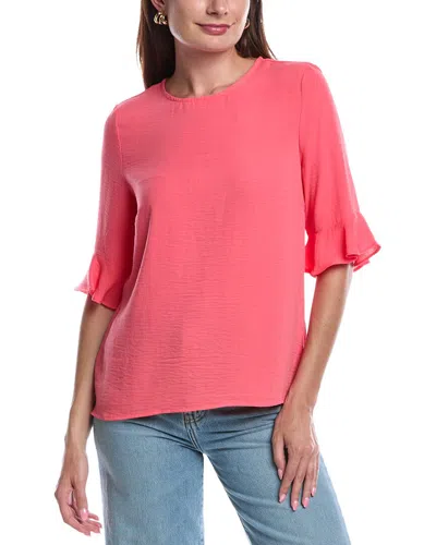 Cece Ruffle Cuff Blouse In Pink