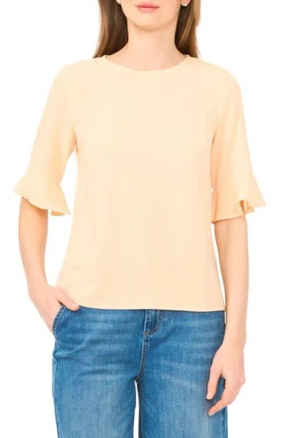 Cece Ruffle Cuff Blouse In Neutral