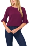 Cece Ruffle Cuff Blouse In Pickled Beet Purple