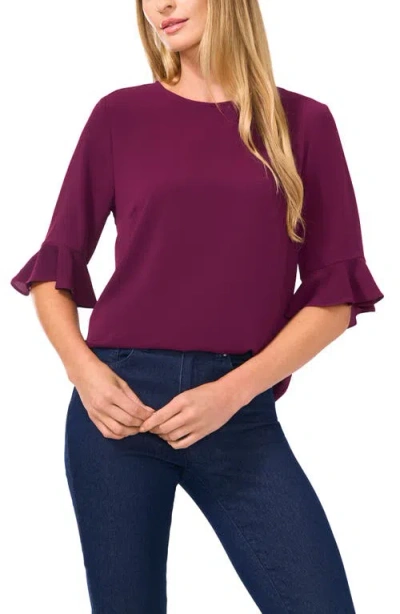 Cece Ruffle Cuff Blouse In Pickled Beet Purple