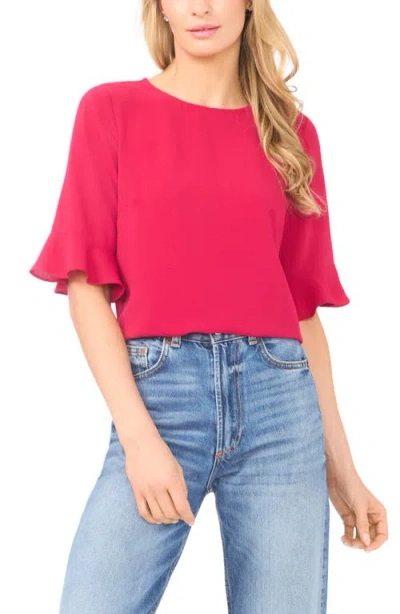 Cece Ruffle Cuff Blouse In Pink