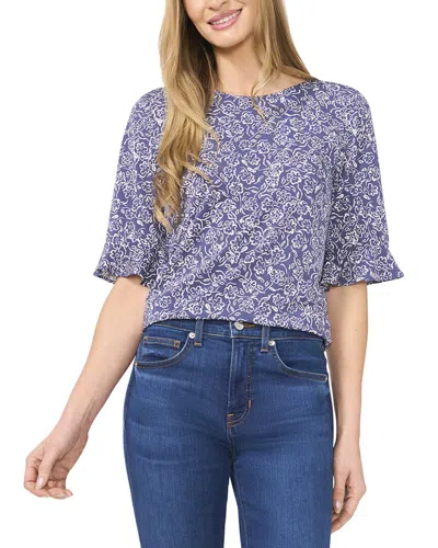 Cece Ruffle Cuff Crew Neck Knit Top