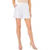 Cece Ruffle Hem Drawstring Shorts In White