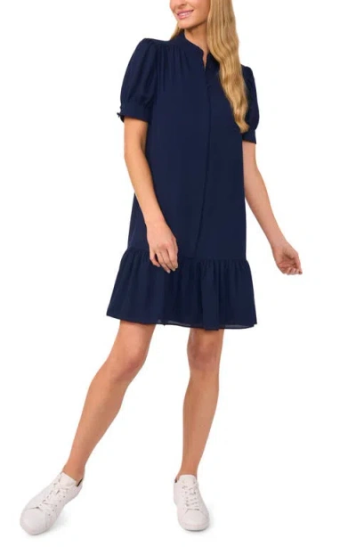 Cece Ruffle Hem Dress In Classic Navy