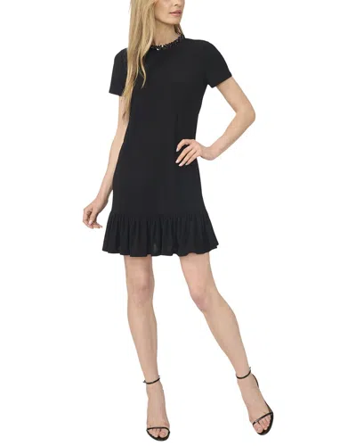 Cece Ruffle Hem Mini Dress In Black