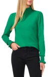 Cece Ruffle Mock Neck Sweater In Electric Green