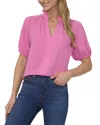 Shop Cece Ruffle Neck Raglan Seam Split Neck Blouse