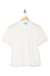 Cece Ruffle Puff Sleeve Lace Top