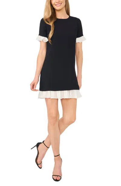 Cece Ruffle Sheath Minidress In Rich Black
