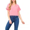 Cece Ruffle Sleeve Crepe Blouse In Confetti P