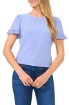 Cece Womens Ruffled Crepe Blouse In Blue Blossom