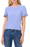 Cece Womens Ruffled Crepe Blouse In Blue Blossom