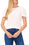 Cece Ruffle Sleeve Crepe Knit Top In New Ivory White