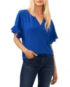 Cece Ruffle Sleeve Drop Shoulder Blouse In Deep Royal Blue
