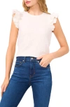 Cece Ruffle Sleeve Textured Knit Top In New Ivory