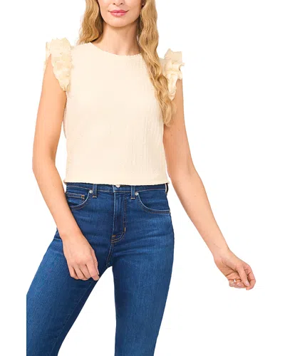 CECE CECE RUFFLE SLEEVE TEXTURED TOP