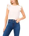 Cece Ruffle Sleeve Textured Knit Top In New Ivory