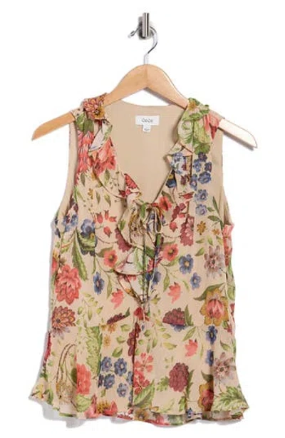 Cece Ruffle Sleeveless Top In Multi