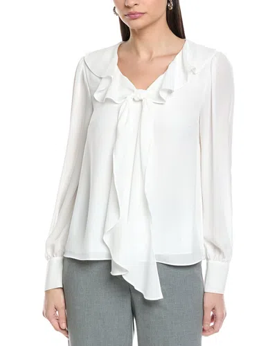 Cece Ruffle Tie V-neck Top In Multi